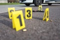 Crime scene after gunfight Royalty Free Stock Photo