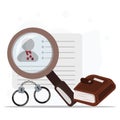 Crime scene investigation, forensic analysis of a suspect. Royalty Free Stock Photo