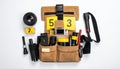 Crime Scene Investigators Forensic Toolkit Flat Lay Royalty Free Stock Photo