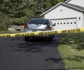 Crime scene marked off with tape