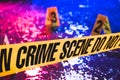 Crime scene on a rainy night Royalty Free Stock Photo