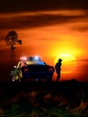 Crime scene at sunset Royalty Free Stock Photo