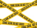 Crime scene tape isolated on white background Royalty Free Stock Photo