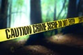 Crime scene in the woods Royalty Free Stock Photo