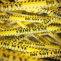 Crime scene yellow caution tape background. Security concept.