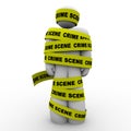 Crime Scene Yellow Tape Suspect Wrapped Detained Arrested Royalty Free Stock Photo