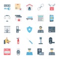 Crime and Security Color Isolated Vector Icons set that can be easily modified or edit. Royalty Free Stock Photo