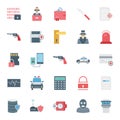 Crime and Security Color Isolated Vector Icons set that can be easily modified or edit. Royalty Free Stock Photo