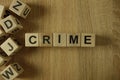 Crime word from wooden blocks Royalty Free Stock Photo