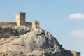 Crimea. Ancient Genoese fortress against the blue sky