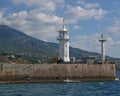 Crimea. Beacon in Yalta port Royalty Free Stock Photo