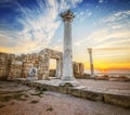Crimea, Chersonese antique landmark evening view Royalty Free Stock Photo