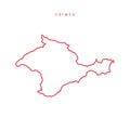 Crimea editable outline map. Vector illustration