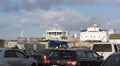 Car ferry service between Krasnodar region and the Crimea Royalty Free Stock Photo