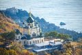 Crimea the foros Church on a cliff overlooking the sea