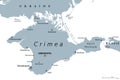 Crimea, peninsula in Eastern Europe, gray political map