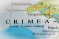 Crimea highlighted on a world map Royalty Free Stock Photo