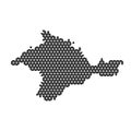 Crimea map abstract schematic from black triangles repeating pattern geometric background with nodes. Vector illustration