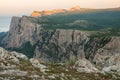 Crimea nature. Amazing landscape, mountains, Black sea coast during sunset. Beauty of nature scenery in Crimea. Royalty Free Stock Photo