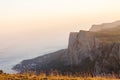 Crimea nature. Amazing landscape, mountains, Black sea coast during sunset. Beauty of nature scenery in Crimea. Royalty Free Stock Photo