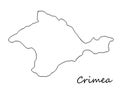 Crimea peninsula borders shape contour.