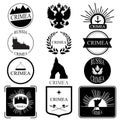 Crimea. retro vintage insignias or logotypes set. design Royalty Free Stock Photo