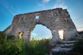 Crimea, ruins citadel on top mountain Mangup Kale