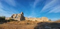 Crimea, ruins citadel on top mountain Mangup Kale