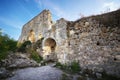 Crimea, ruins citadel on top mountain Mangup Kale