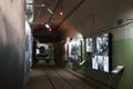 Museum of submarines. Lighted corridor