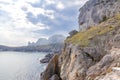 Crimea.Trail Golitsyn. Mount Koba-Kaya, the settlement Novyy Svet Royalty Free Stock Photo