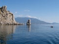 Crimea. A view of Parus Rock in the Black Sea Royalty Free Stock Photo