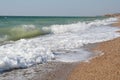 Crimea. Waves on Black sea Royalty Free Stock Photo