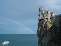 Crimea, Yalta. Black Sea with a view of the castle