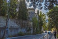 Ovchinnikov`s mansion, during the war it housed the Gestapo, as evidenced by photographs of that time Royalty Free Stock Photo