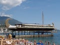 Crimea, Yalta. Restaurant on the seashore Royalty Free Stock Photo