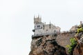 Crimea Yalta Swallow`s Nest Sea city landmark restaurant rock cl Royalty Free Stock Photo