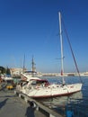 Crimea, Yalta. There are several small yachts at the pier