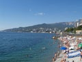 Crimea, Yalta. View of the beach and the black sea coast