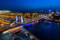 Crimean bridge in Moscow, with night illumination