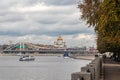 Crimean Bridge, Moscow River, Cathedral of Christ the Savior view from Gorky Park Royalty Free Stock Photo