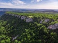 Crimean mountains in summer covered with green forest