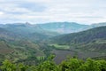 Crimean mountains with vineyards on a cloudy, rainy day Royalty Free Stock Photo