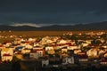 Crimean new Village at sunset sunrises Royalty Free Stock Photo