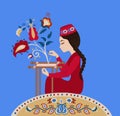 Crimean Tatar embroideress