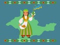 Crimean Tatar girl wishes a Happy New Year called Novruz or Navruz