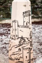 Crimean views painted on a lamppost