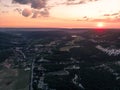 Summer sunset over the village. Crimea