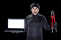 Crimes with a laptop Royalty Free Stock Photo