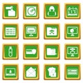 Criminal activity icons set green